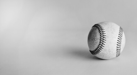 Used baseball ball from game, isolated on background with copy space for sport.
