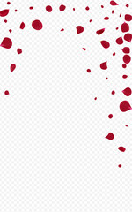 Red Petal Tender Vector Transparent Background.