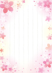桜満開の便箋　ピンク - obrazy, fototapety, plakaty