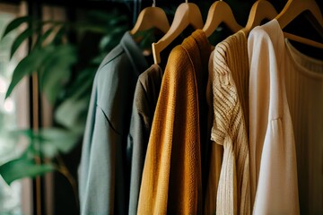 Naklejka premium Earth-Friendly Wardrobe, Homemade Style. Generative AI