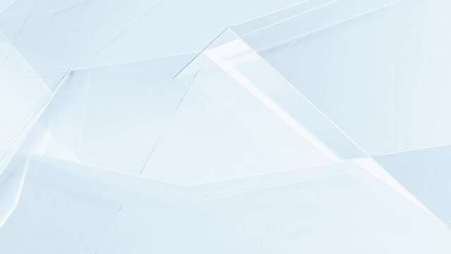 Loop animated corporate abstract geometric background of light greyish blue translucent shapes