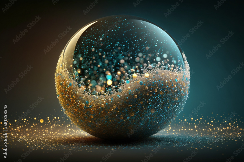 Sticker A ball decorated with glitter and sparkles Generative AI