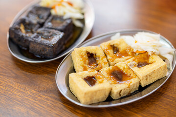 Taiwan famous dish stinky tofu