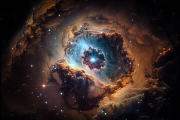 Nebula background, universe, galaxy, stars, space, cosmos, telescope photo's, Generative AI