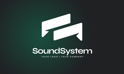 Modern green dark music and sound logo 
