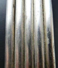 Texture of aluminum bars close-up