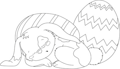 cute easter bunny with eggs