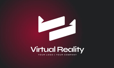 Modern virtual reality logo VR