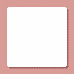 Square pink or beige card mockup with shadow. Blank picture.