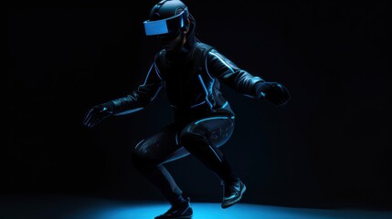 Obraz na płótnie Canvas Man in a VR suit. Gen AI