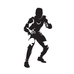 Plakat Wrestling, isolated vector silhouette of male wrestler, front view. Strong man. Greco roman wrestling