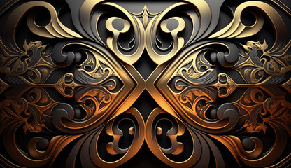 black and gold abstract luxury background ai generated