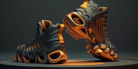 modern futuristic shoes 3d concept art