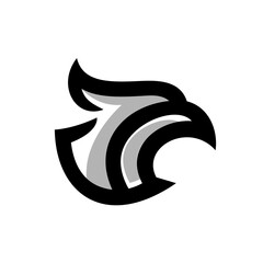 simple eagle line icon logo vector design, modern animal logo pictogram design of falcon