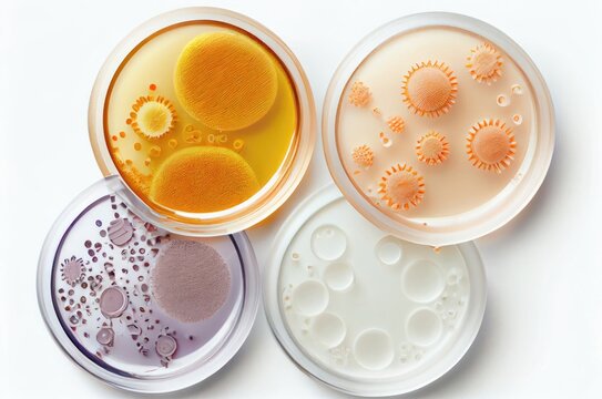 Attractive Cosmetic Display Petri Dishes Background 001 Generative AI
