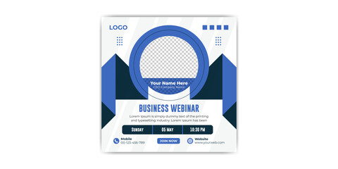 Online Marketing Webinar Social Media Post Template or Business Promotion Banner