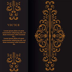 Black and gold luxury invitation card design. Vintage ornament template. Can be used for background and wallpaper. Elegant and classic vector elements great for decoration. 4000x4000 (300dp)