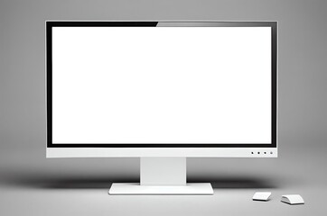 Stylish Sleek Modern Monitor Mockup Display With Copyspace Generative AI