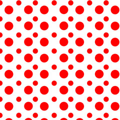 Red polka dots on white Background Pattern Texture Illustrations.
