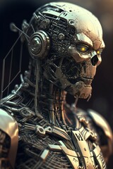 illustration, robot or cyborg artificial intelligence, generative ai