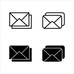 Outline of email icons on a white background. Open the pictogram envelope. Line letter symbol for website design, mobile app, ui. Vector illustration. eps10
