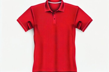 White Background Red Polo Shirt Blank Space Generative AI