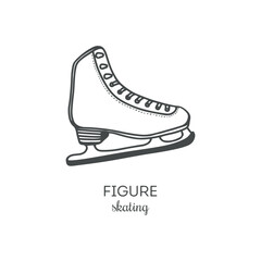Figure skates vector illustration. Flat cartoon icon
