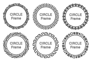 Abstract circle frames set. Collection of rounded borders.  Ornate, luxury, elegant oval design elements, copy space for your text or picture.