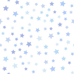 Fototapeta na wymiar Seamless repeating pattern of gray and light blue stars for fabric, textile, papers and other various surfaces