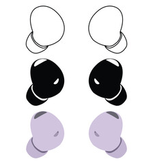 Wireless headphones vector illustration, wireless earbuds vector art