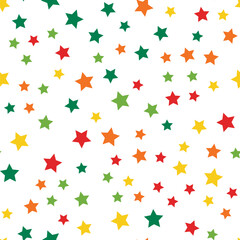 Seamless repeating pattern of green, red, yellow, orange for fabric, textile, papers and other various surfaces