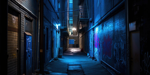 Futuristic cyberpunk alleyway
