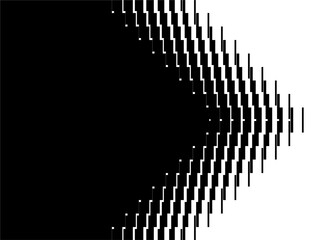 Vector background in the form of an arrow from abstract pixels. Modern vector design element, Black and white pattern.