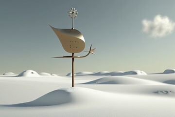 AI-generated illustration of a weathervane in the snow. MidJourney. - obrazy, fototapety, plakaty