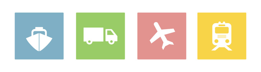 The transport company is engaged in various types of cargo transportation. Vector illustration of a transport company dealing with logistics. Transportation of mail and parcels. Express delivery.