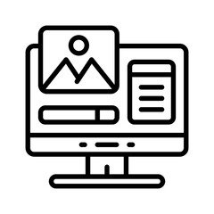 monitor icon for your website, mobile, presentation, and logo design.