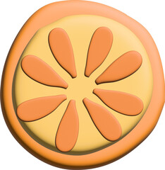 Half of an orange 3d illustration plasticine.