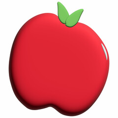 Red tomato 3d illustration plasticine.