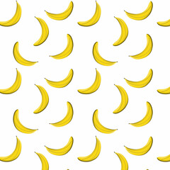 Background with yellow bananas 3d illustration.