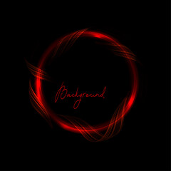 Isolated round frame in red tint on a black background