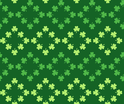 Clover Pattern, Clover Wallpaper, Clover Repeat Pattern,l Clover Seamless Pattern, St Patrick's Day Pattern, St Patrick's Day Background, Saint Patrick's Day Background, Vector Illustration Background © linebyline