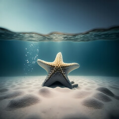 Obraz na płótnie Canvas Star fish Sea Under Water. generative AI