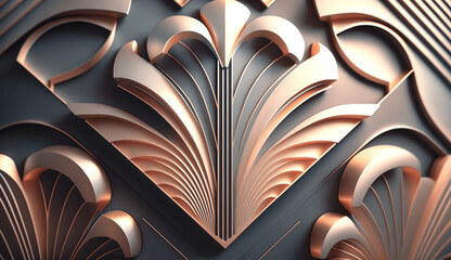 Pearlescent art deco 3d design background ai generated