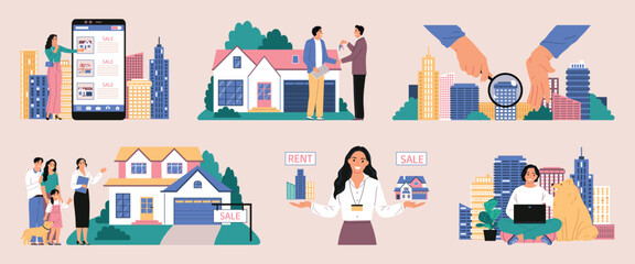 Real Estate Compositions Set