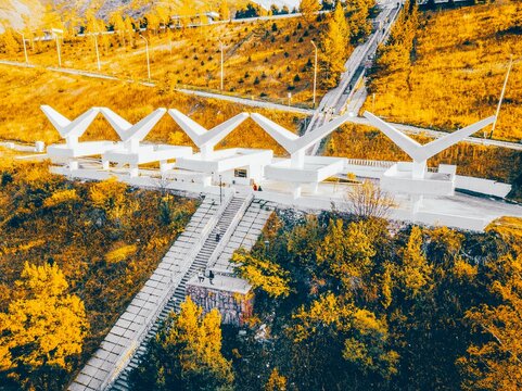 Medeu Almaty Medeo Kazakhstan Autumn Fall nature Mountains stairs