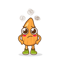 almond character cartoon with angry gesture