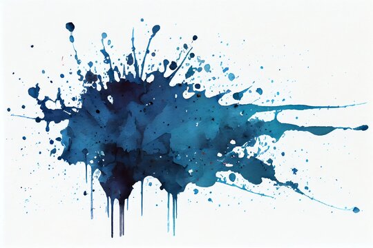 Premium AI Image  A close up of a blue and white watercolor paint splatter  generative ai