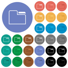 Tab folder outline round flat multi colored icons