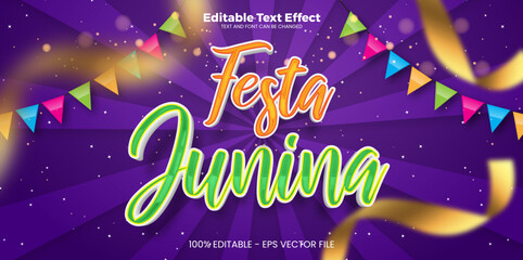 Festa Junina editable text effect in modern trend style