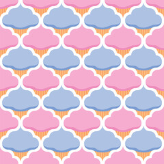 Cupcake Ogee Seamless Vector Repeat Pattern